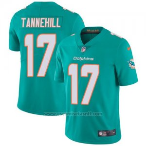 Camiseta NFL Limited Hombre Miami Dolphins 17 Ryan Tannehill Aqua Verde Stitched Vapor Untouchable
