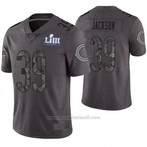 Camiseta NFL Limited Hombre Chicago Bears Eddie Jackson Gris Super Bowl LIII