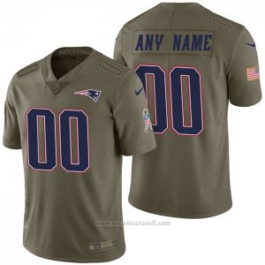Camiseta NFL Limited New England Patriots Personalizada 2017 Salute To Service Verde