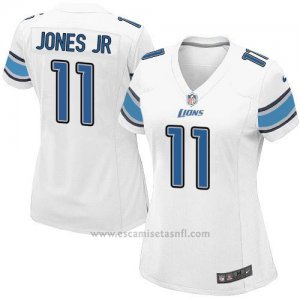 Camiseta Detroit Lions Jones Jr Blanco Nike Game NFL Mujer