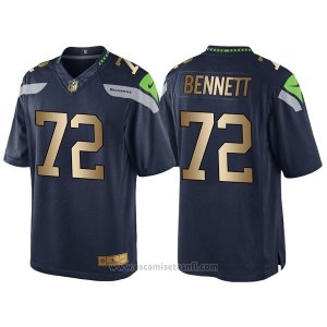 Camiseta Seattle Seahawks Bennett Profundo Azul Nike Gold Game NFL Hombre