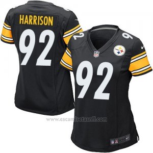 Camiseta Pittsburgh Steelers Harrison Negro Nike Game NFL Mujer