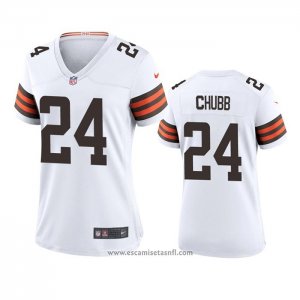 Camiseta NFL Game Mujer Cleveland Browns Nick Chubb 2020 Blanco