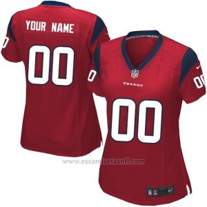 Camisetas NFL Replica Mujer Houston Texans Personalizada Rojo