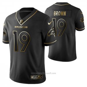 Camiseta NFL Limited Denver Broncos Fred Brown Golden Edition Negro