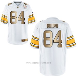 Camiseta Pittsburgh Steelers Brown Blanco Nike Gold Game NFL Hombre