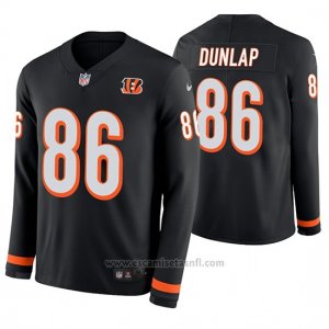 Camiseta NFL Hombre Cincinnati Bengals Carlos Dunlap Negro Therma Manga Larga