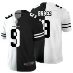 Camiseta NFL Limited New Orleans Saints Brees White Black Split