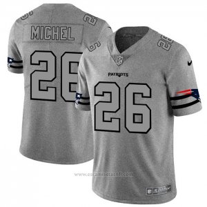 Camiseta NFL Limited New England Patriots Michel Team Logo Gridiron Gris