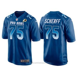 Camiseta NFL Hombre Washington Redskins 75 Brandon Scherff Azul NFC 2018 Pro Bowl