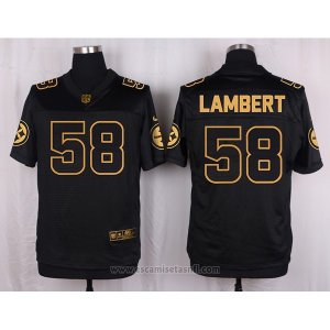 Camiseta Pittsburgh Steelers Lambert Negro Nike Elite Pro Line Gold NFL Hombre