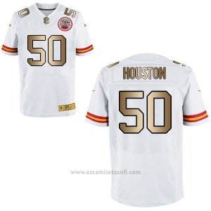 Camiseta Kansas City Chiefs Houston Blanco Nike Gold Elite NFL Hombre