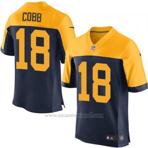 Camiseta Green Bay Packers Cobb Profundo Azul y Amarillo Nike Elite NFL Hombre
