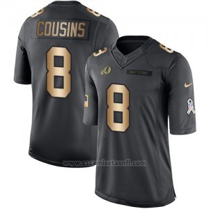 Camiseta Washington Redskins Cousins Negro 2016 Nike Gold Anthracite Salute To Service NFL Hombre