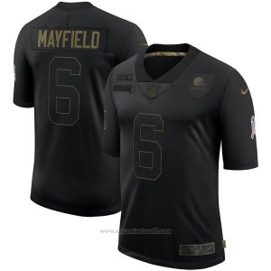 Camiseta NFL Limited Cleveland Browns Mayfield 2020 Salute To Service Negro