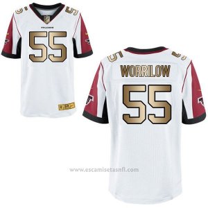 Camiseta Atlanta Falcons Worrilow Blanco Nike Gold Elite NFL Hombre