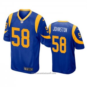 Camiseta NFL Game Los Angeles Rams 58 Clay Johnston Azul