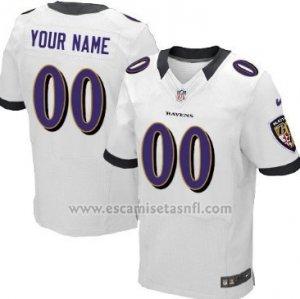 Camisetas NFL Elite Baltimore Ravens Personalizada Blanco