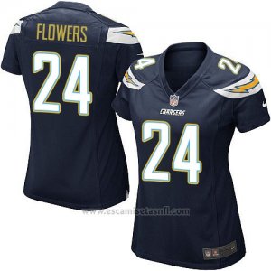 Camiseta San Diego Chargers Flowers Negro Nike Game NFL Mujer
