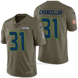 Camiseta NFL Limited Hombre Seattle Seahawks 31 Kam Chancellor 2017 Salute To Service Verde