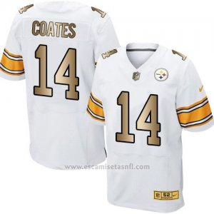 Camiseta Pittsburgh Steelers Coates Blanco Nike Gold Elite NFL Hombre