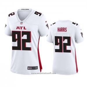 Camiseta NFL Game Mujer Atlanta Falcons 92 Charles Harris Blanco