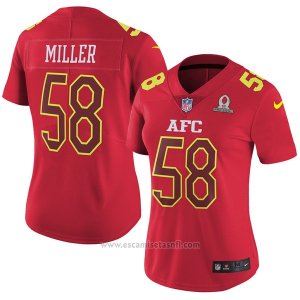 Camiseta AFC Miller Rojo 2017 Pro Bowl NFL Mujer