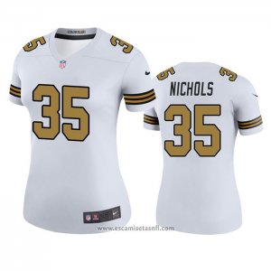 Camiseta NFL Legend Mujer New Orleans Saints Deatrick Nichols Blanco Color Rush