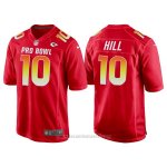 Camiseta NFL Hombre Kansas City Chiefs 10 Tyreek Hill Rojo AFC 2018 Pro Bowl