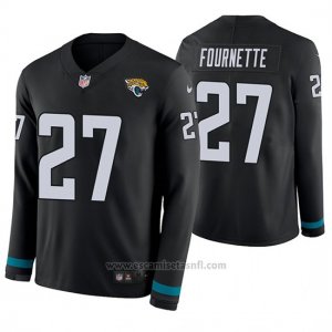 Camiseta NFL Hombre Jacksonville Jaguars Leonard Fournette Negro Therma Manga Larga