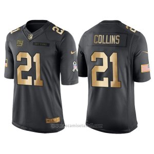 Camiseta New York Giants Collins Negro 2016 Nike Gold Anthracite Salute To Service NFL Hombre