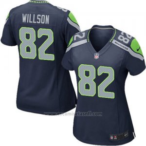 Camiseta Seattle Seahawks Willson Azul Oscuro Nike Game NFL Mujer