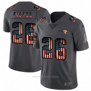 Camiseta NFL Limited New England Patriots Michel Retro Flag Negro
