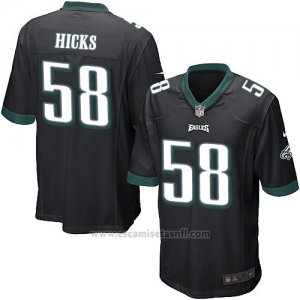 Camiseta Philadelphia Eagles Hicks Negro Nike Game NFL Nino