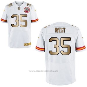 Camiseta Kansas City Chiefs West Blanco Nike Gold Elite NFL Hombre