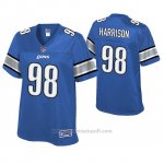Camiseta NFL Limited Mujer Detroit Lions Damon Harrison Azul Historic Logo