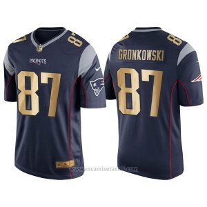 Camiseta New England Patriots Gronkowski Profundo Azul Nike Gold Game NFL Hombre