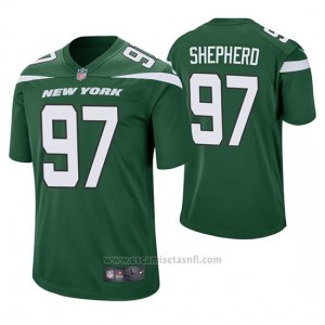 Camiseta NFL Game Hombre New York Jets Nathan Shepherd Verde 60th Aniversario