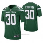 Camiseta NFL Game Hombre New York Jets Rashard Robinson Verde 60th Aniversario