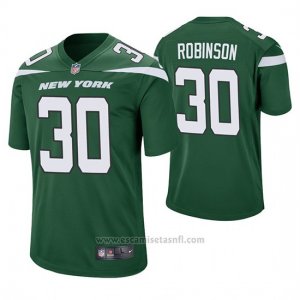 Camiseta NFL Game Hombre New York Jets Rashard Robinson Verde 60th Aniversario