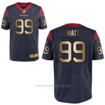 Camiseta Houston Texans Watt Profundo Azul Nike Gold Elite NFL Hombre