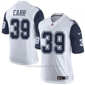 Camiseta Dallas Cowboys Carr Blanco y Profundo Azul Nike Elite NFL Hombre