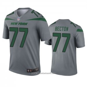 Camiseta NFL Legend New York Jets Mekhi Becton Inverted Gris