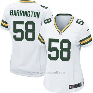 Camiseta Green Bay Packers Barrington Blanco Nike Game NFL Mujer