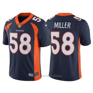 Camiseta NFL Limited Hombre Denver Broncos 58 Von Miller Azul Vapor Untouchable