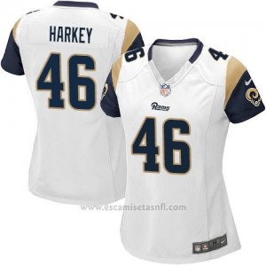 Camiseta Los Angeles Rams Harkey Blanco Nike Game NFL Mujer