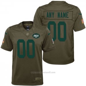 Camiseta NFL Limited Nino New York Jets Personalizada Salute To Service Verde