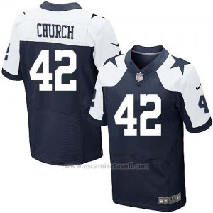 Camiseta Dallas Cowboys Church Profundo Azul y Blanco Nike Elite NFL Hombre