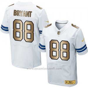 Camiseta Dallas Cowboys Bryant Blanco Nike Gold Elite NFL Hombre