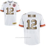 Camiseta Kansas City Chiefs Wilson Blanco Nike Gold Elite NFL Hombre